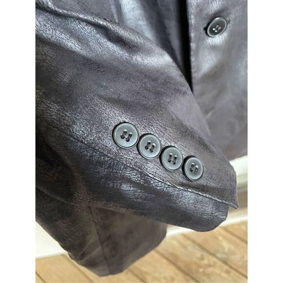 Fezza Men’s Sport Coat Black Size 44L Metallic Formal Party Wedding - Picture 5 of 11